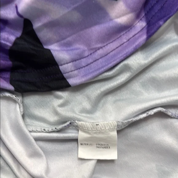 HAWAIIAN FLORAL SUNDRESS DRESS PLUS 2X PURPLE BLACK WHITE SCOOP-NECK STRETCH - Picture 8 of 11